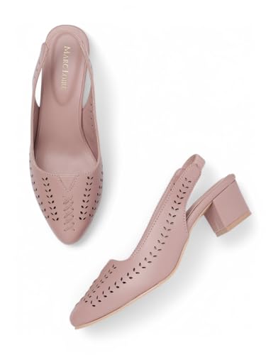 Image of Marc Loire Women Pointed Toe Block Heel Sandal for Office Wear