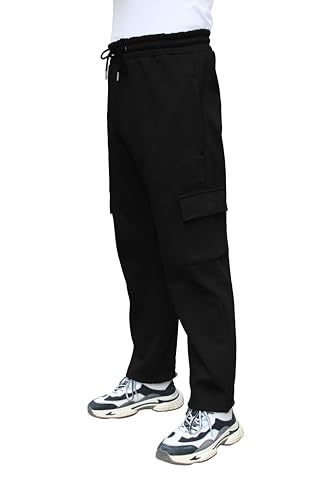 FNT Workwear Mens Cargo Combat Work Tracksuit Jogging Bottoms with Multiple Pockets Fleece Pants (UK, Waist, M, FNT004 Black) - Image 5
