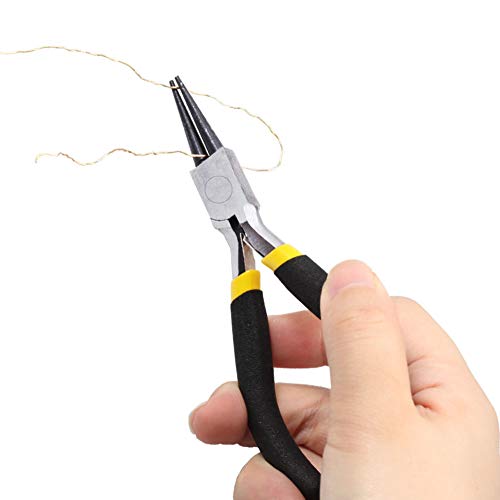 Image of Mini Round Nose Pliers for Jewelry Making Smooth Jaw 5 Inch Wire Looping Pliers Wire Bending Pliers Jewelry Making Tool Precision Handcraft DIY Hand Tool for Wire Looping Wrapping Beading