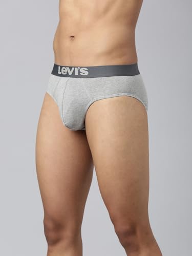 Image of Levi's 017 Classic Brief for Men | Cotton Stretch Fabric | Men's Brief Underwear | Anti-Roll Waistband | Extra Supportive Gusset | Dual Layer 3D Pouch | Tagless & Zero Irritation Comfort | Pack of 2