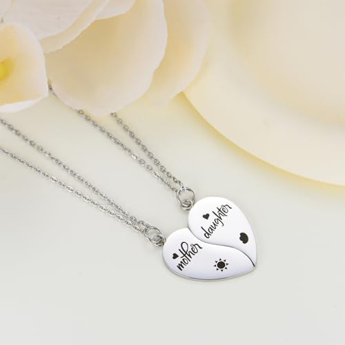 Image of Yonhon Mother Daughter Necklace Set for 4, Mom Daughter Matching Necklace for 4