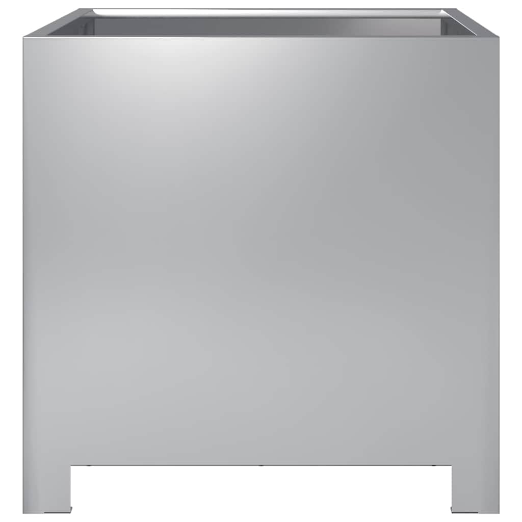 Macetero de acero galvanizado, 40 x 40 x 40 cm, estable para plantas, flores, verduras, hierbas, maceteros profundos, decoración, balcón, terraza, duradero, resistente al óxido