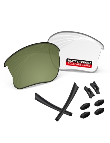Image of PRO+ Polycarbonate Replacement Lenses & Rubber Kits /Nose Pads for Oakley Flak Series Sunglasses