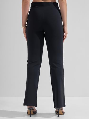 Image of Tokyo Talkies Women Mid Rise Boot Cut Trouser | Stretchable Formal Wear