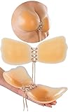 ToBeInStyle Women's Reusable Self Adhesive Silicone Angel Wing Bra - Beige - A Cup