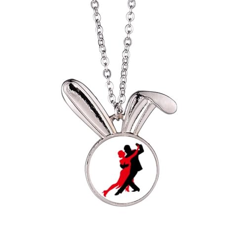 Cadeau bijoux lapin duo de danse collier pendentif idéal pour anniversaire de danseuse