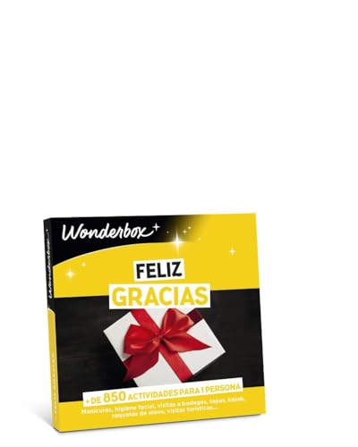 WONDERBOX - Caja Regalo - Feliz Gracias - 1 Actividad a Elegir: degustación o Actividad de Bienestar o de Aventura - Ideas Regalo Mujer Hombre Original