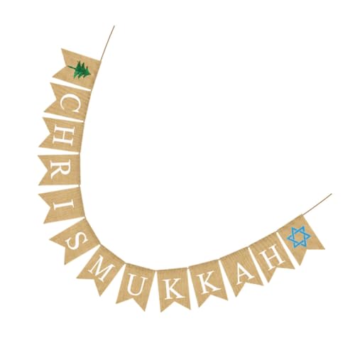 PRETYZOOM Christmas Party Bunting Burlap Garland Christmas Decorations Party Supplies