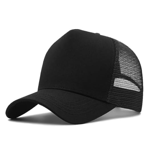 Oversize XXL Mesh Trucker Hat for Men Big Head Hats High Crown Baseball Cap Adjustable 23.6"-25.6", Black, One Size