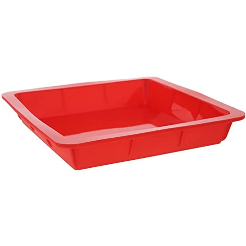 4 Piece Nonstick Silicone Bakeware Set Baking Shaping Kits With Round, Square And Rectangular Cake Shaping Kit Pan, Red #TOP4
