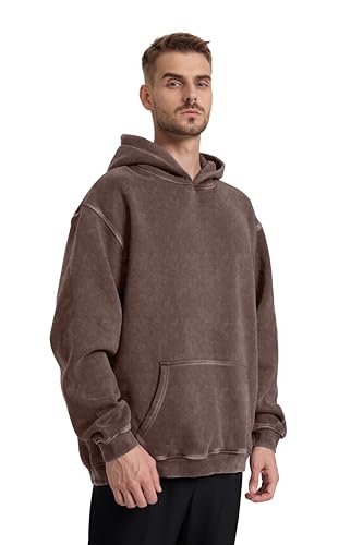 Image of Hatant Oversized Hoodie Sweatshirts for Men Couples Heavyweight Hoodies Pullover Vintage Mens Acid Wash Sweaters Clothes 2026