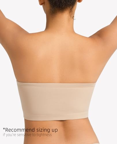 Strapless Bandeau Bras for Women Seamless Stretchy Wireless Bralettes Non-Padded Tube Bra3