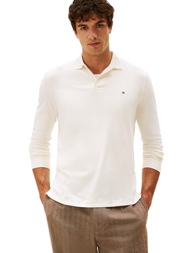 Tommy Hilfiger Men's Long Sleeve Casual Polo Shirts in Regular Fit with Liquid Cotton