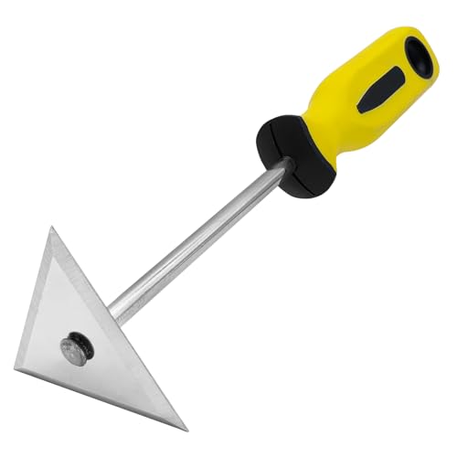 WYPROCEED Stainless Steel Shave Hook with Rubber Handle, Triangle Shave Hook Scraper for Removing Paint and Varish From Flat Surfaces