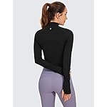 CRZ YOGA Butterluxe Half Zip Long Sleeve Shirts for Women - Workout Athletic Yoga Tops Crop Collared Quarter Zipper T-Shirt - Image 2