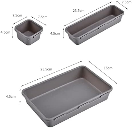 testyu 8 Pack Desk Drawer Organiser Trays with 3 Size Plastic Storage Boxes Plastic Draw Divider Make-up Organiser for Kitchen Bedroom Office