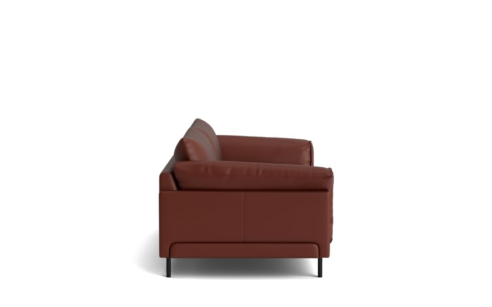 Image of LEGACY OF COMFORT Zola 3 Seater Sofa Three Seater Sofa Leather for Living Room Hotels and Offices (Saddle Brown)