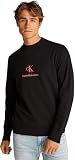 Calvin Klein Sudadera Hombre Shadow Logo Crew Neck Regular Fit, Negro (CK Black), S