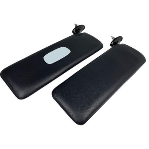 Sun Visor Set with Mirror Compatible with Alfa Romeo Giulia (1967&ndash;1974) &ndash; Black Leather LHD...