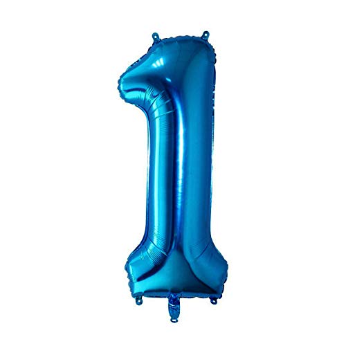 40 Inch Blue Jumbo Digital Number Balloons 1 Huge Giant Balloons Foil Mylar Balloons For Birthday Party,Wedding, Bridal Shower Engagement Photo Shoot #TOP2