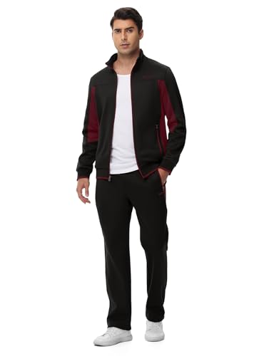 TBMPOY Men's Fleece Lined Tracksuits Sweatsuits 2 Piece Sets Winter Jogging Track Sweat Suits Thermal Casual Outfits4