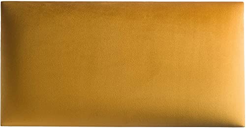 MARTHOME Paneles tapizados, Panel de Pared 3D, reposacabezas tapizado, Paneles Decorativos Terciopelo, Terciopelo (30x30cm, R41 Amarillo) Cover