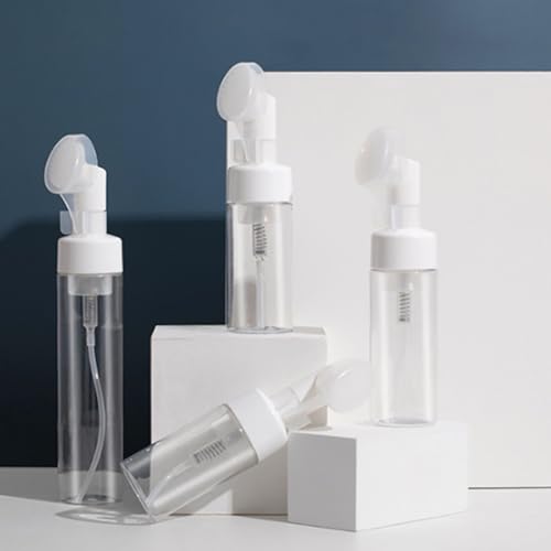 2 Pcs Empty Foaming Bottles Mousse Foam Bottles Facial Cleanser Foam Bottles Clear Foam Pump Bottles with Brush Head 100ml4