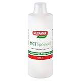 Megamax MCT Speiseöl Mittelkettige Triglyzeride 1000 ml | Energielieferant für Sportler, Diätetisches Lebensmittel | Geschmacksneutral | Laborgeprüft | im Rahmen einer ketogenen Diät geeignet