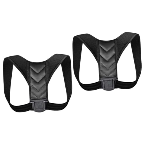 Gogogmee 2 Pcs Posture Corrector Upper Brace Invisible Brace Hunchback Posture Shoulder Posture Brace Posture Support Straps Trainer Sitting Posture Support Velvet Black