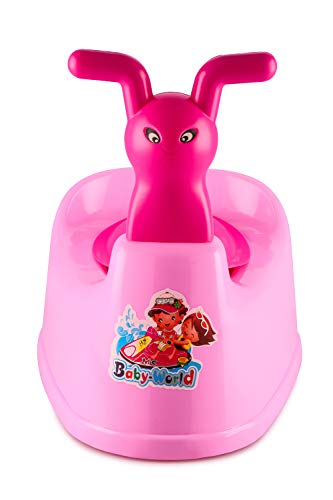 Image of Nabhya Small Potty Toilet Trainer Seat /Chair with Lid and High Back Support for Toddler Boys Girls (Age 7 Months to 2 Years) (Pink)