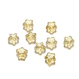 YRJKU 10/30 Stück 8 mm mattierte AB-farbige Sternperlen, tschechische Glas-Abstandshalter-Lampwork-Perlen zur Schmuckherstellung, Haarnadel, handgefertigtes DIY-Zubehör-mattgelb-30 Stück