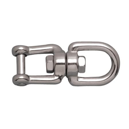 Stainless Eye & JAW Swivel, NO SNAG 1/4", 316 SS