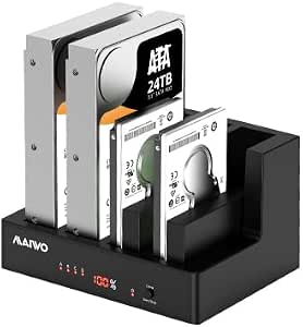 WAVLINK 4-Bay Hard Drive Enclosure For 3.5/2.5" SATA HDD/SSD - USB-C 10Gbps, 88TB, With Cooling Fans & HDMI