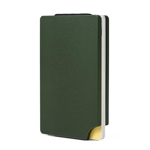 Image of Minimalist Carbon Fiber Wallet for Men, Money Clip Cash Strap Wallet, RFID Blocking Metal Wallet Aluminum Card Holder,Front Pocket Wallet(Matte Green)