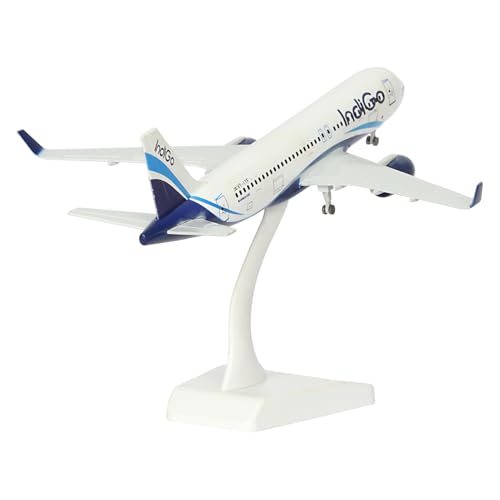 Image of ARTVARKO Big Size Indigo Airways Airlines Landing Gear Wheels Aeroplane Scale Model Die Cast Metal Aircraft Only for Display 20 Cm