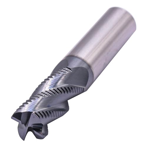 Image of 4 Flute Solid Carbide Roughing End Mill(1Pc, 5 /8 inch), ALCrSiN Nano Coated | 35 Helix, 5 /8 inch Cutting Dia, 5 /8 inch Shank Dia, 1-1 /4 inch LOC, 3-1 /4 inch OAL, for Milling Alloy Steel, Carbon Steel, Cast Iron