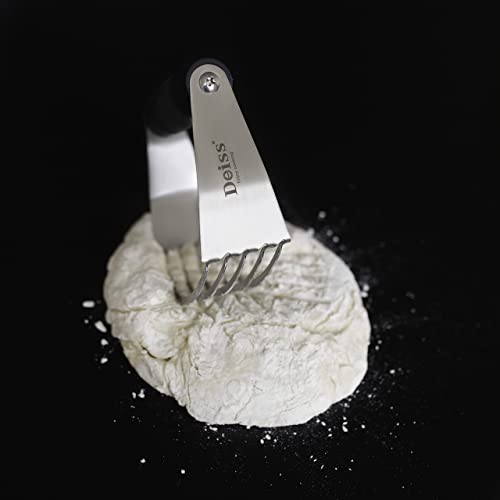 Deiss Pro Pastry Cutter - Pastry Blender Stainless Steel & Pastry Dough Cutter, Non-Slip Handle - Dishwasher Safe Dough Blender - Large Hand Butter Cutter Slicer, Pastry Cutter For Baking, Dough Knife #TOP4