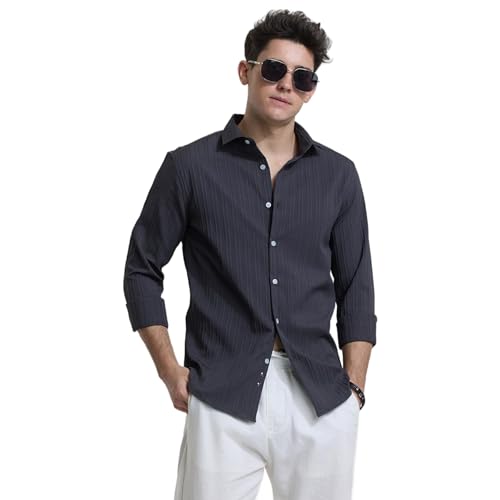 Image of SNITCH Charcoal Grey Stripes Shirts
