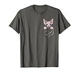 cucciolo di sphynx costo orgoglioso gatto genitori gatto mamma gatto papà maglietta, amo gatti, gattino, amore gatto sfinge, proprietario del gatto sfinge, gatto migliori amici sphynx gatto, amo il gatto sfinge, gatto sfinge che fa capolino fuori dalla camicia tasca, maglietta gatto sfinge