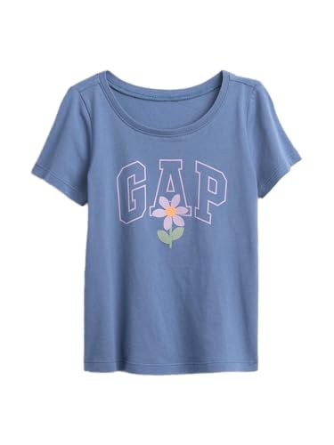 Image of GAP Girls' Short Sleeve Logo T-Shirt, Cornflower829, 6-12 Months