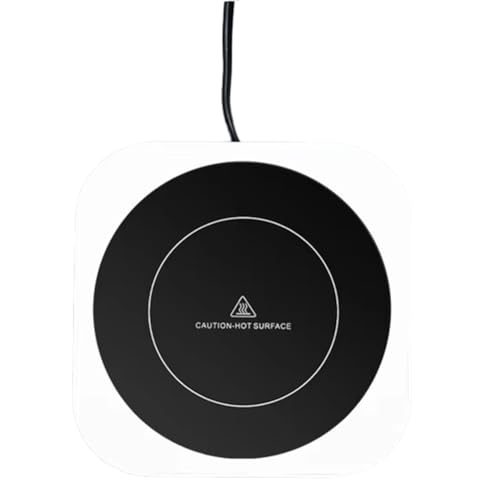 Yarryuter Calentador Eléctrico de Tazas para Leche, Té y Tetera - Placa Calefactora de 80 °C, Ideal para Usar en Casa o en la Oficina. Enchufe Europeo.