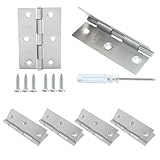 HARSKIYER 6 Pack Butt Hinges, 3 Inch 304 Stainless Steel Small Hinges with Mounting Screws for Wooden Box, Jewelry Box, Craft DIY, Furniture