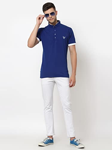Image of UZARUS Men's Solid Cotton Regular Fit Polo T-Shirt