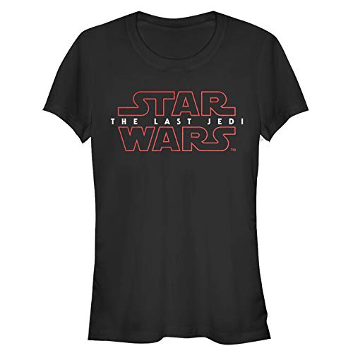 STAR WARS Junior's The Last Jedi Sleek Logo T-Shirt - Black - Medium
