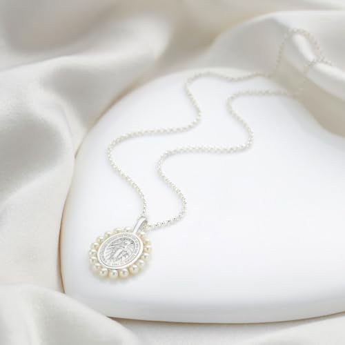 Collar de plata de la Virgen María ideal para regalos de primera comunión 2