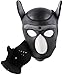 YiQin RWSX Hundemaske, Weiche Latex Petplay Hundemaske mit Ohren Welpenmaske Hunde Masken, Abnehmbarer Mund, Geeignet für Halloween, Urlaubsparty (Large, Gray)