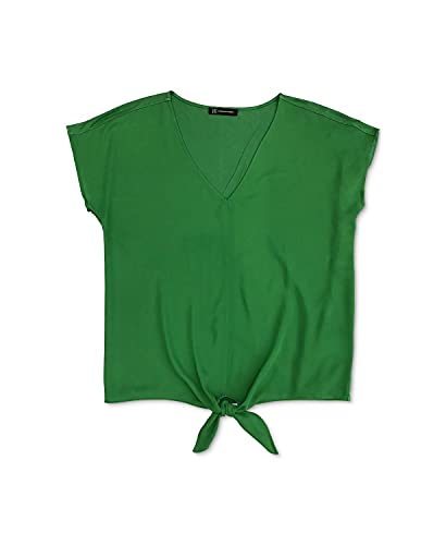 INC Womens Tie-Front Top, Green, X-Small miniatura 1