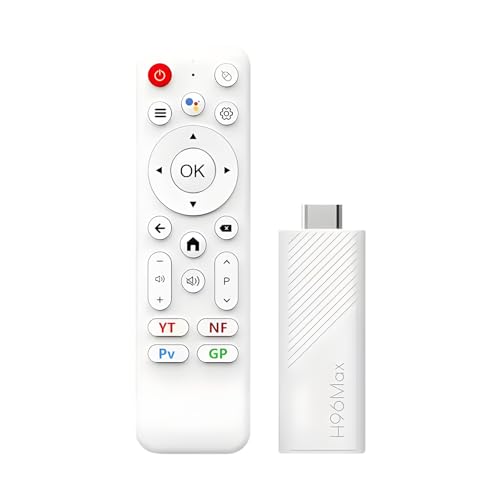 H96 MAX H313 4K TV Stick, Android 14.0 Streaming Device with Wi-Fi 6, Quad-Core Processor and Voice Remote Control, Smart Plug-and-Play Media Player for Smart TVs