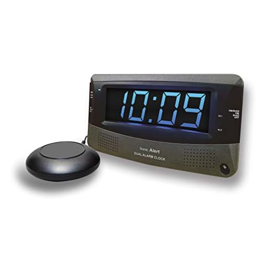 Sonic Alert Dual Extra Loud Alarm Clock with Bed Shaker | Sonic Boom Vibrating Alarm Clock for Heavy Sleepers, Battery Backup | Wake with a Shake