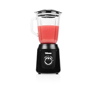 Tristar Blender, glazen blenderkan van 1 liter, 2 snelheidsstanden, pulsfunctie om ijs te crushen, vaatwasserbestendige onderdelen, zwart, 350 W, Smoothie Maker BL-4482